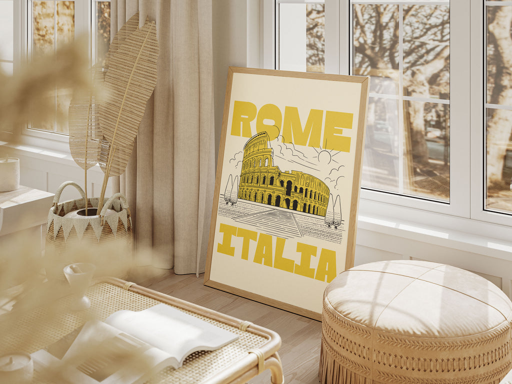 Colosseum Art Print - Vintage Rome Travel Poster