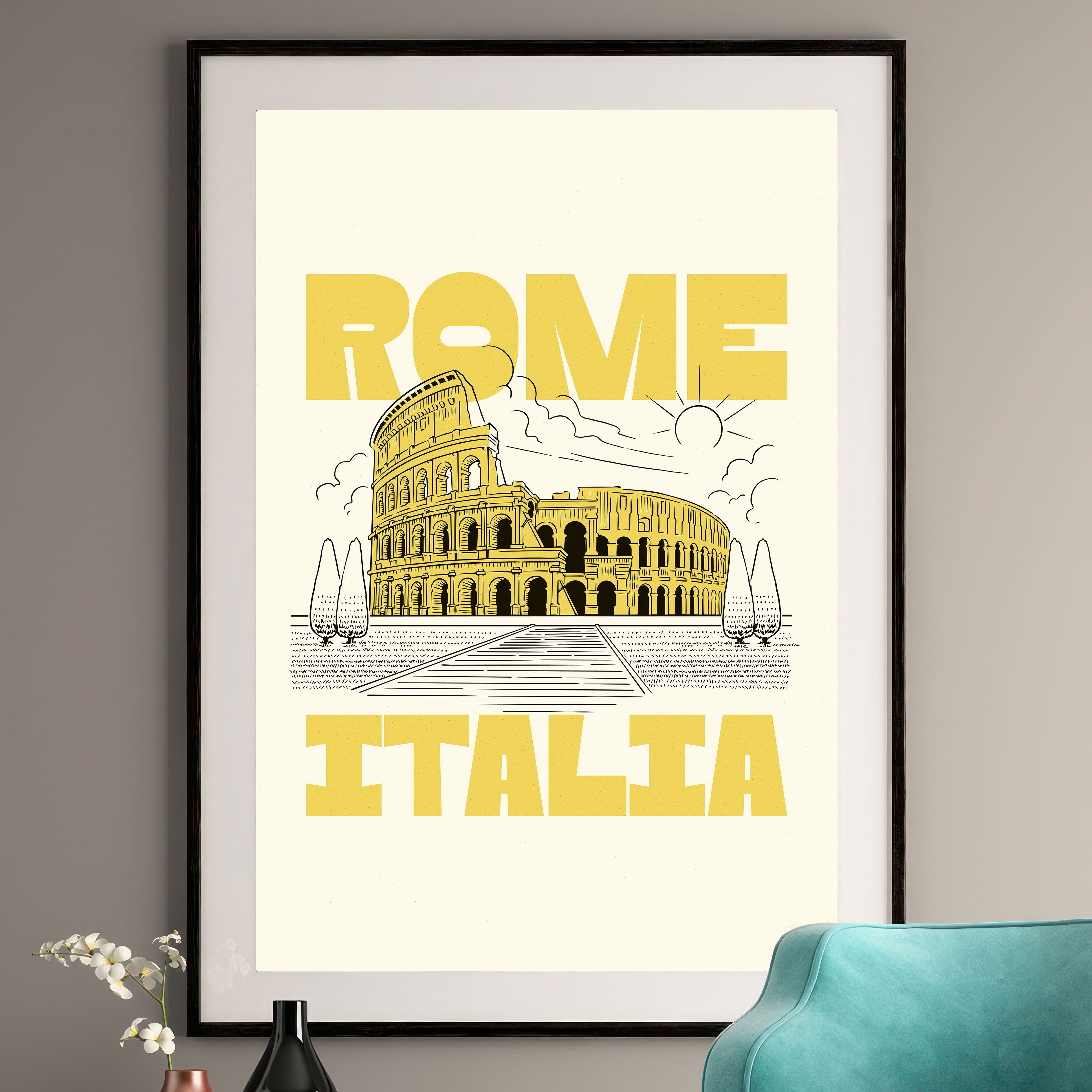 Colosseum Art Print - Vintage Rome Travel Poster