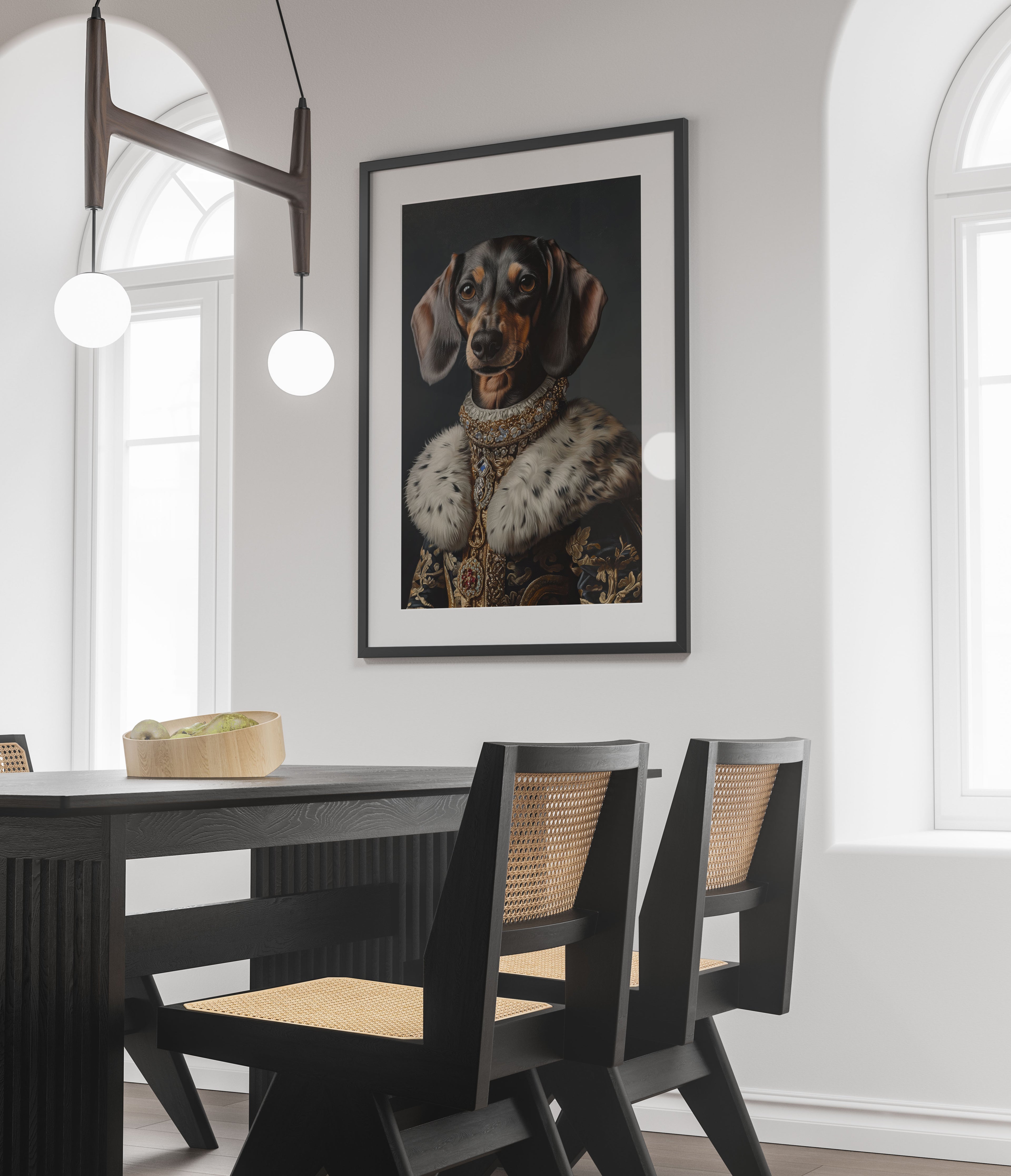 Regal Dachshund Art Print - Royal Dog Portrait
