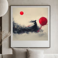 Samurai Warrior Art Print – Japanese Katana Fighter – Minimalist Wall Decor