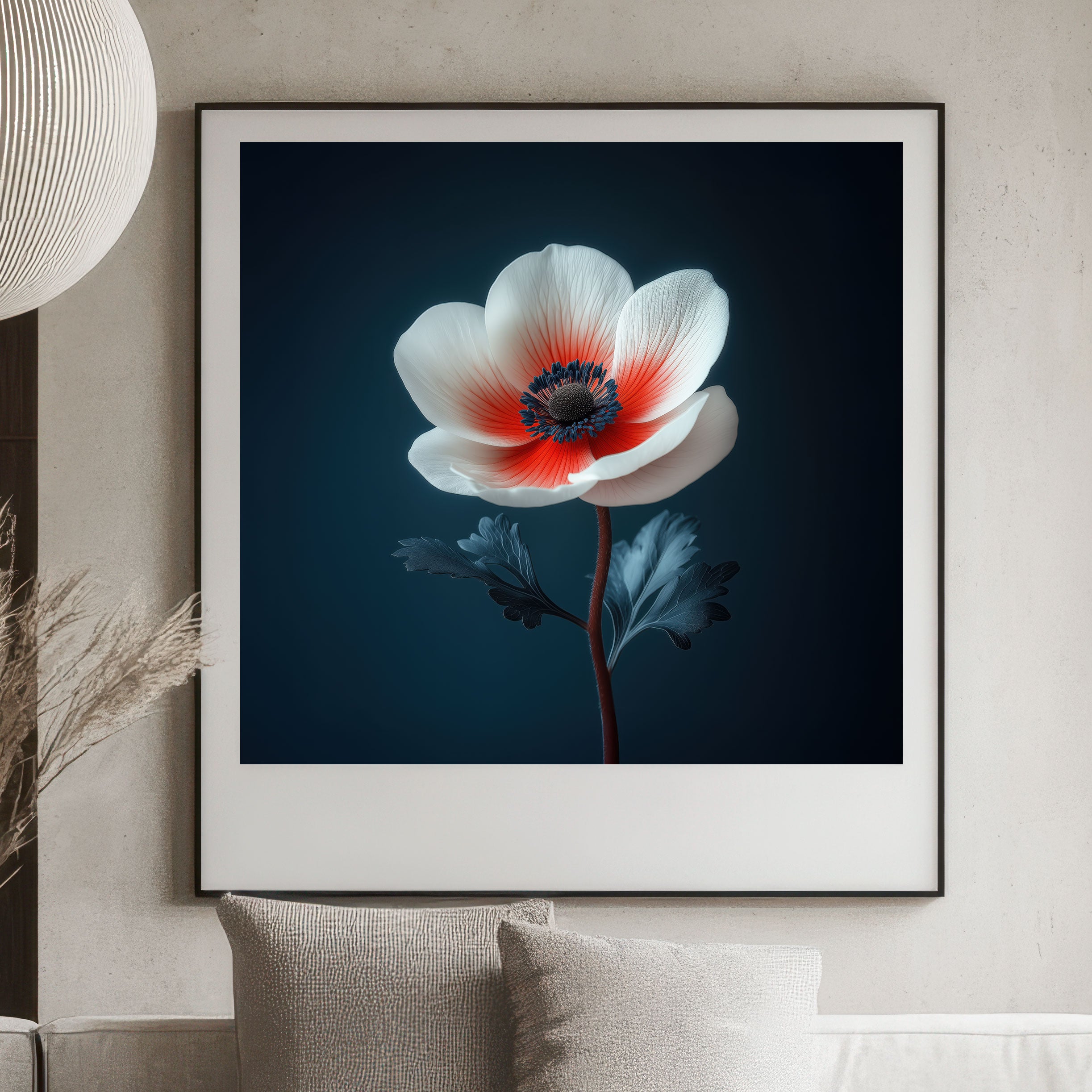 Poppy Anemone Art Print - Modern Botanical Wall Art