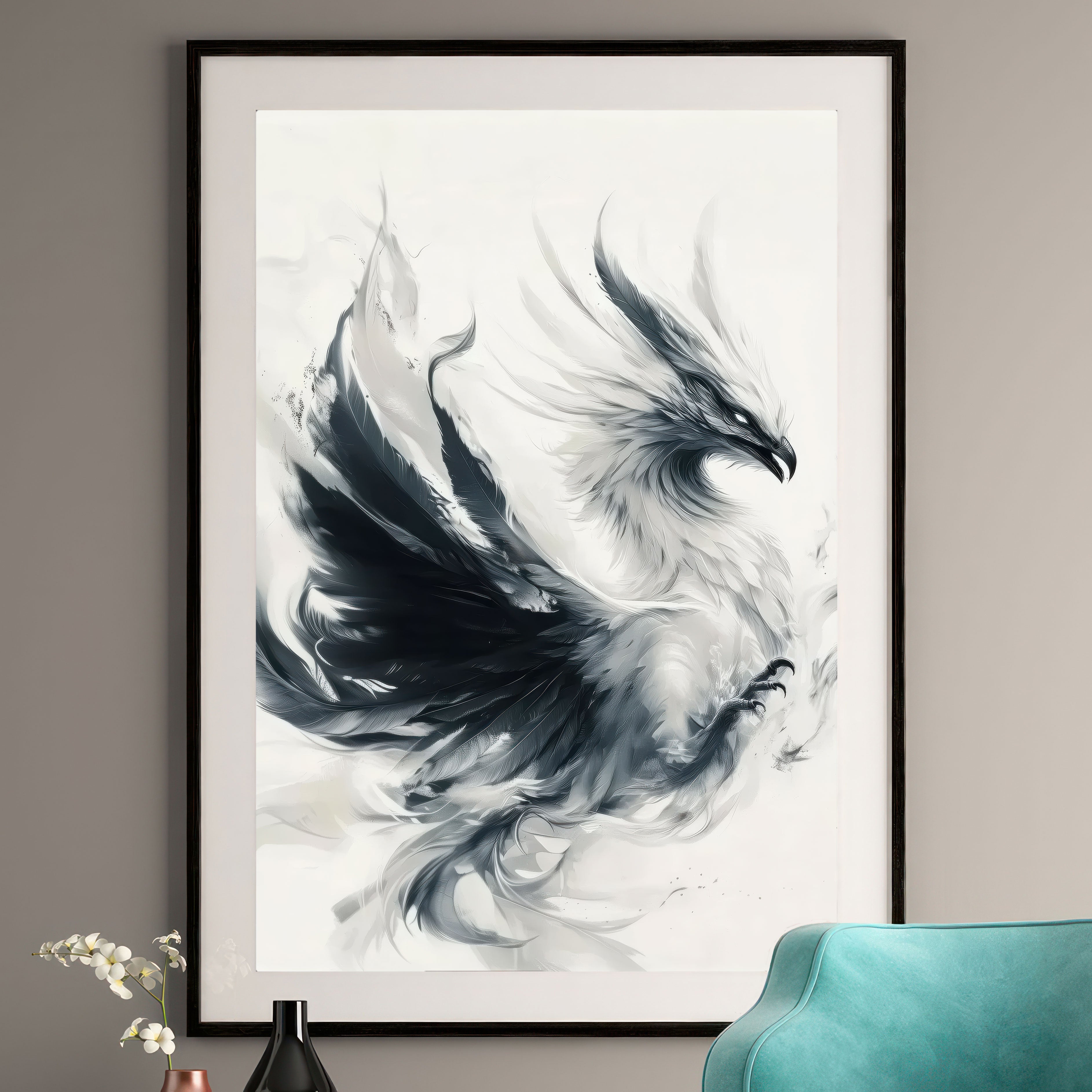 Phoenix Rising Art Print - Ethereal Smoke Art