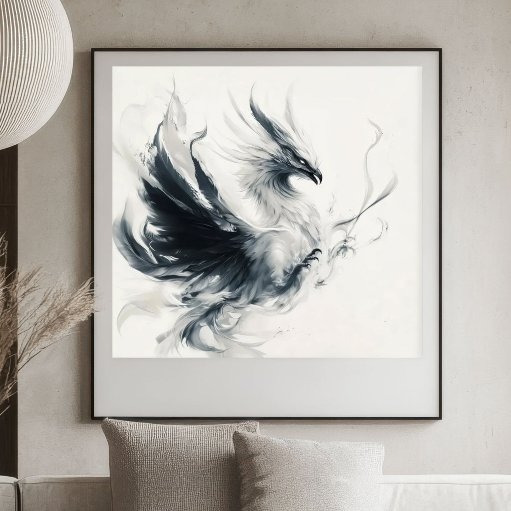 Phoenix Rising Art Print - Ethereal Smoke Art