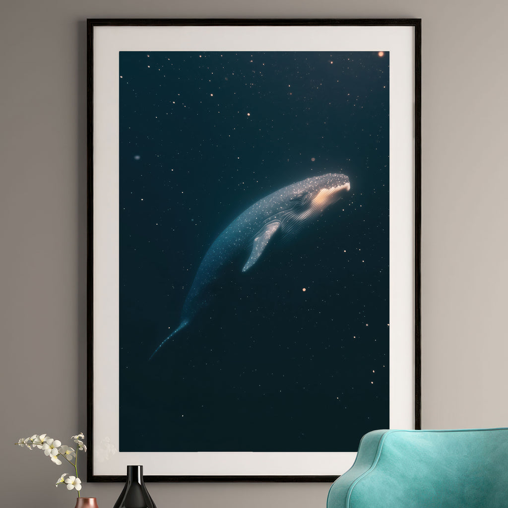 Whale Art Print - Celestial Cosmos Wall Decor