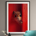 Curious Squirrel Art Print - Red Door Wall Art