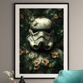 Stormtrooper Helmet Floral Art Print - Star Wars Wall Art