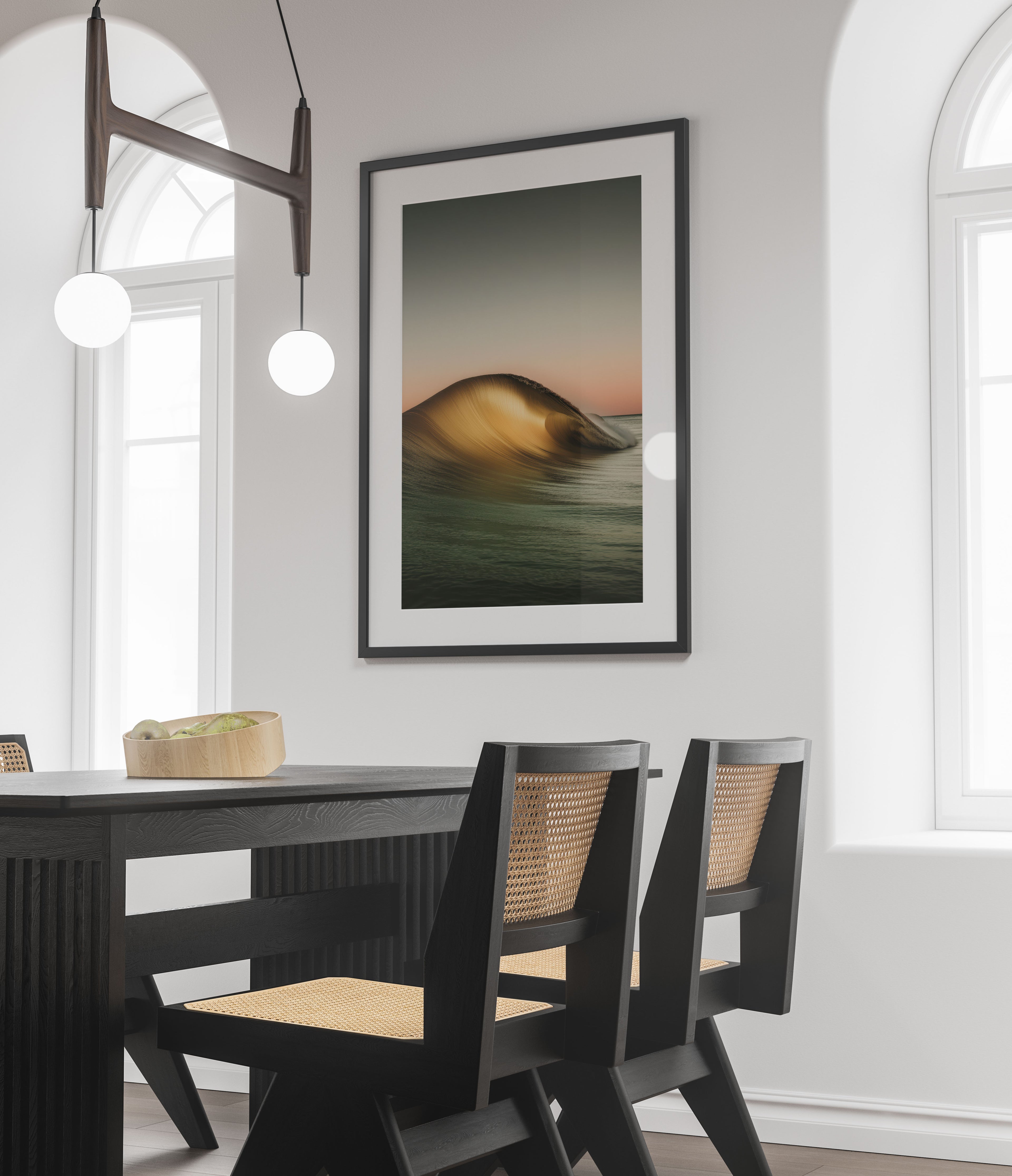 Golden Wave Art Print - Ocean Sunset Coastal Decor