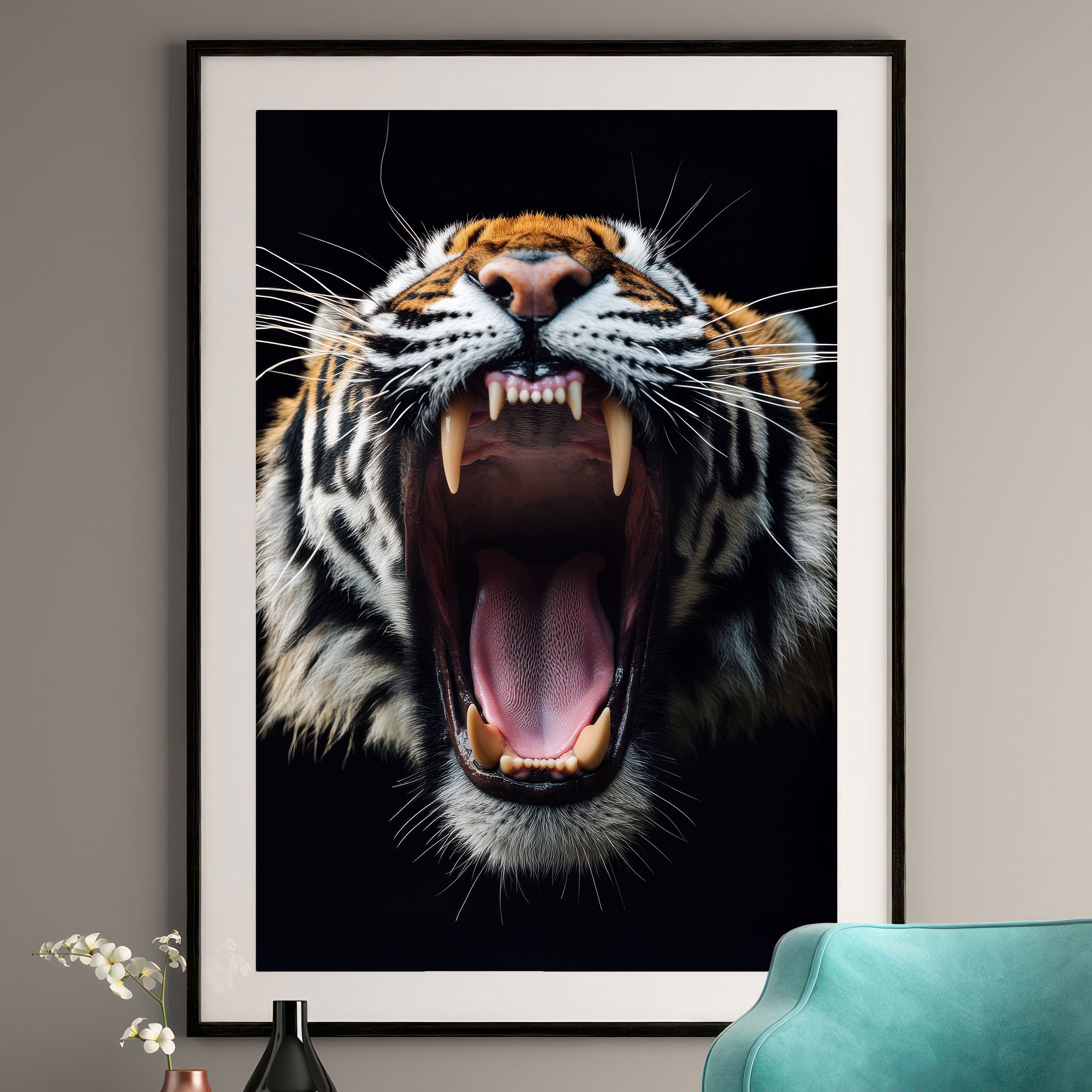 Tiger Art Print - Close-Up Portrait - Wildlife Wall Art