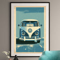 VW Bus Poster - Retro 1960s Van Art Print