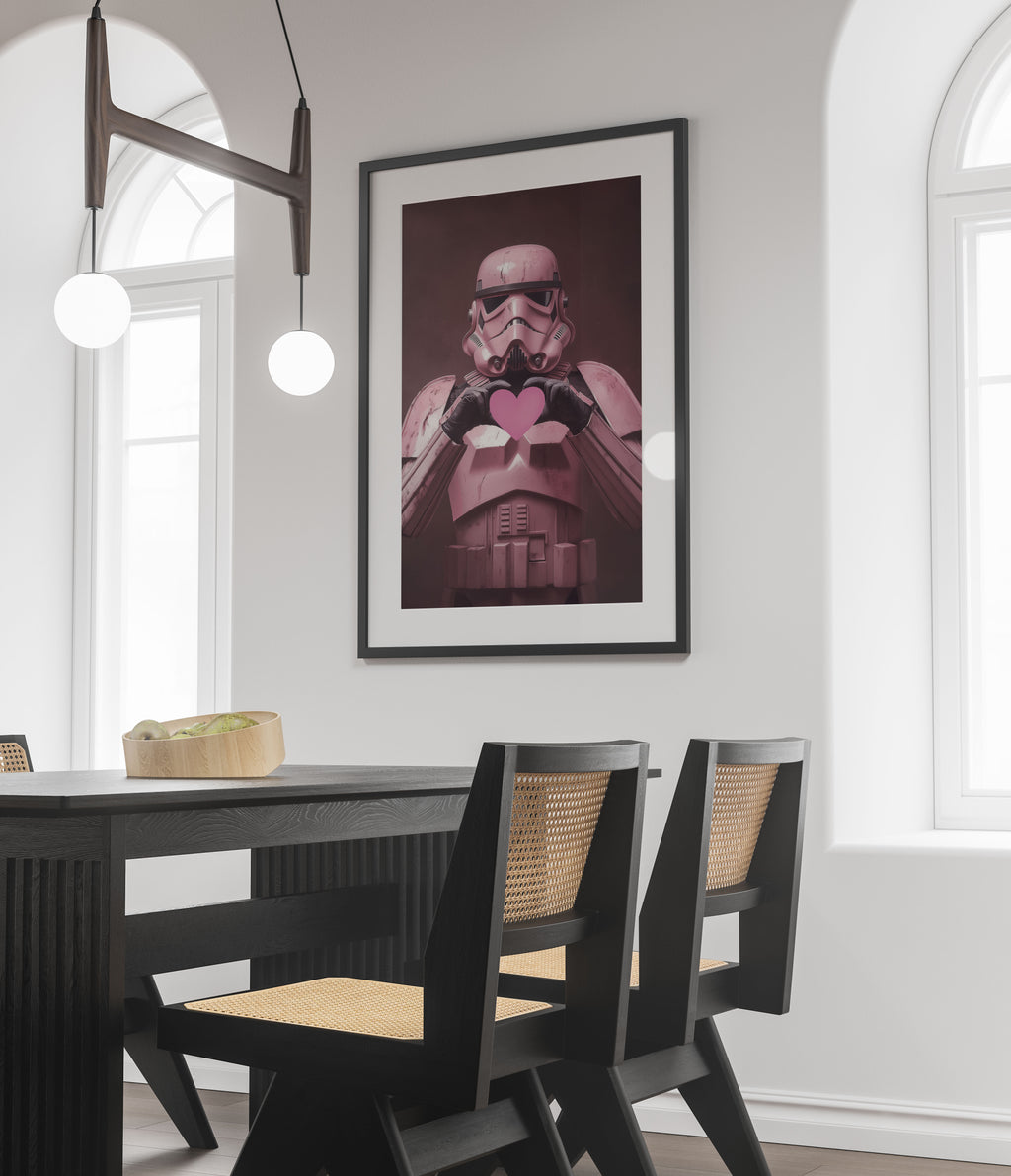 Stormtrooper Love Art Print – Pink Star Wars Decor