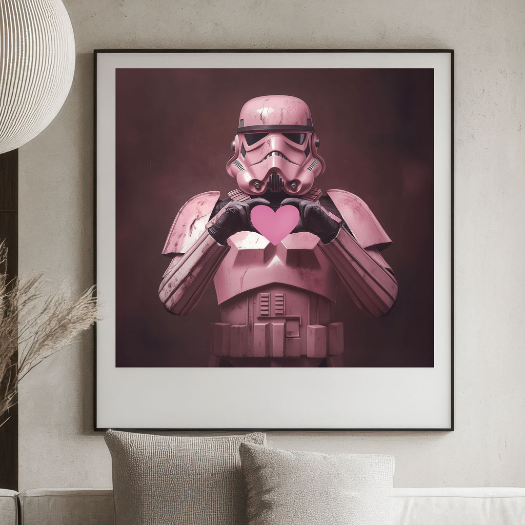 Stormtrooper Love Art Print – Pink Star Wars Decor