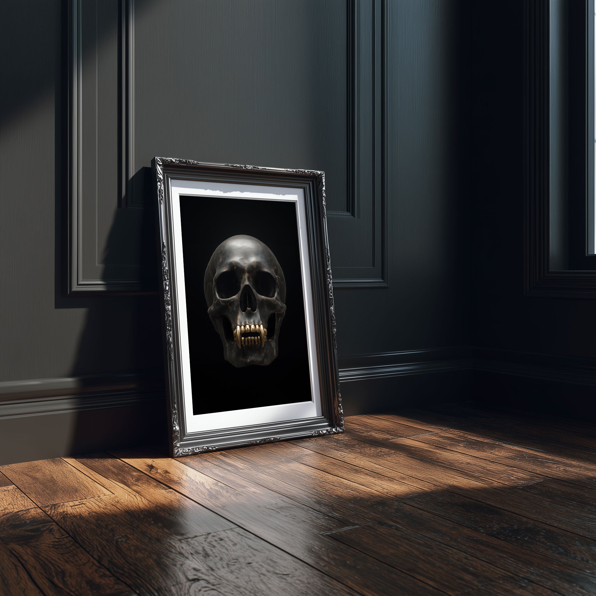 Vampire Skull Art Print - Gothic Wall Art - Dark Luxury Home Decor