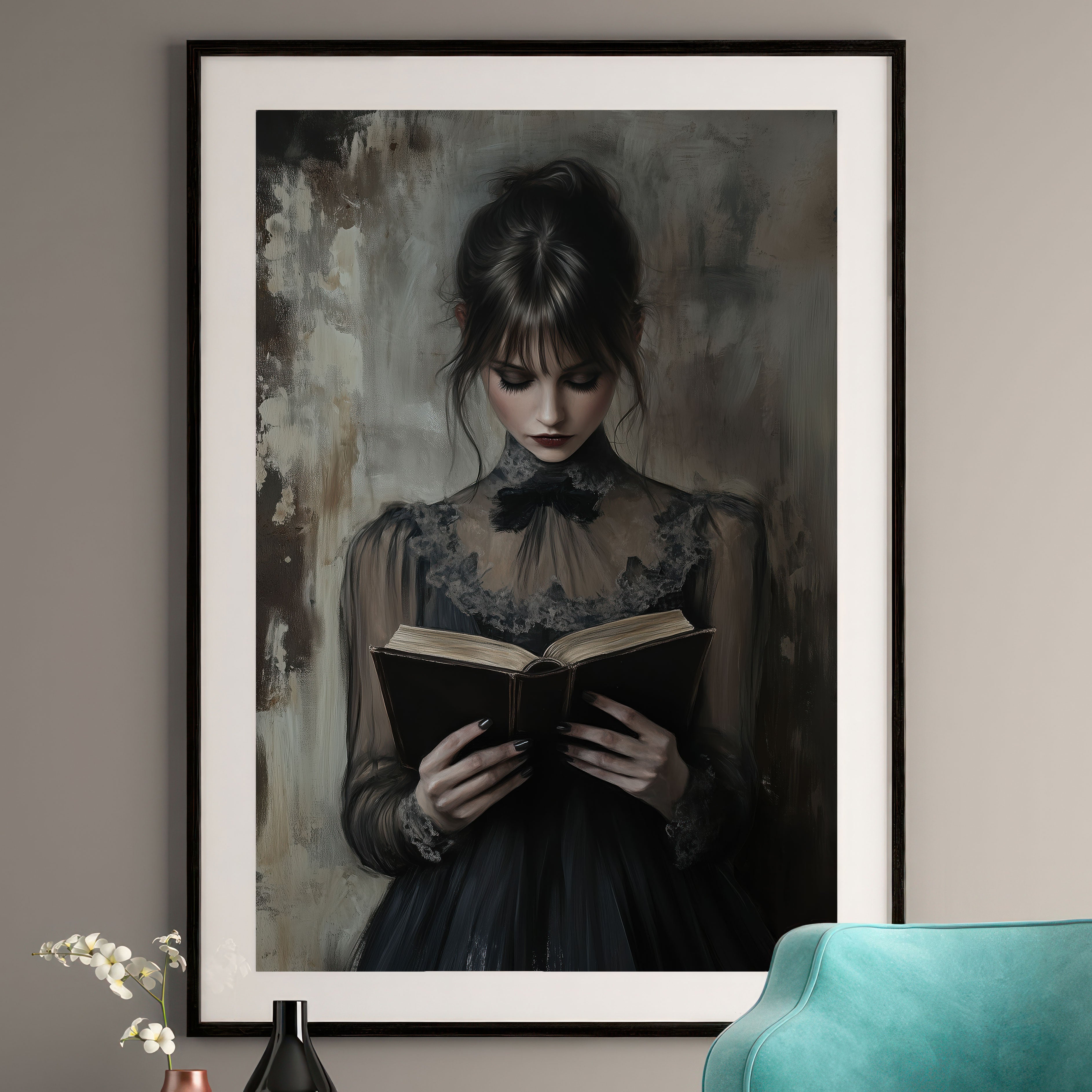 Victorian Reader Art Print - Dark Academia Wall Art