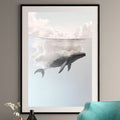 Cloud Whale Art Print - Surreal Ocean Art