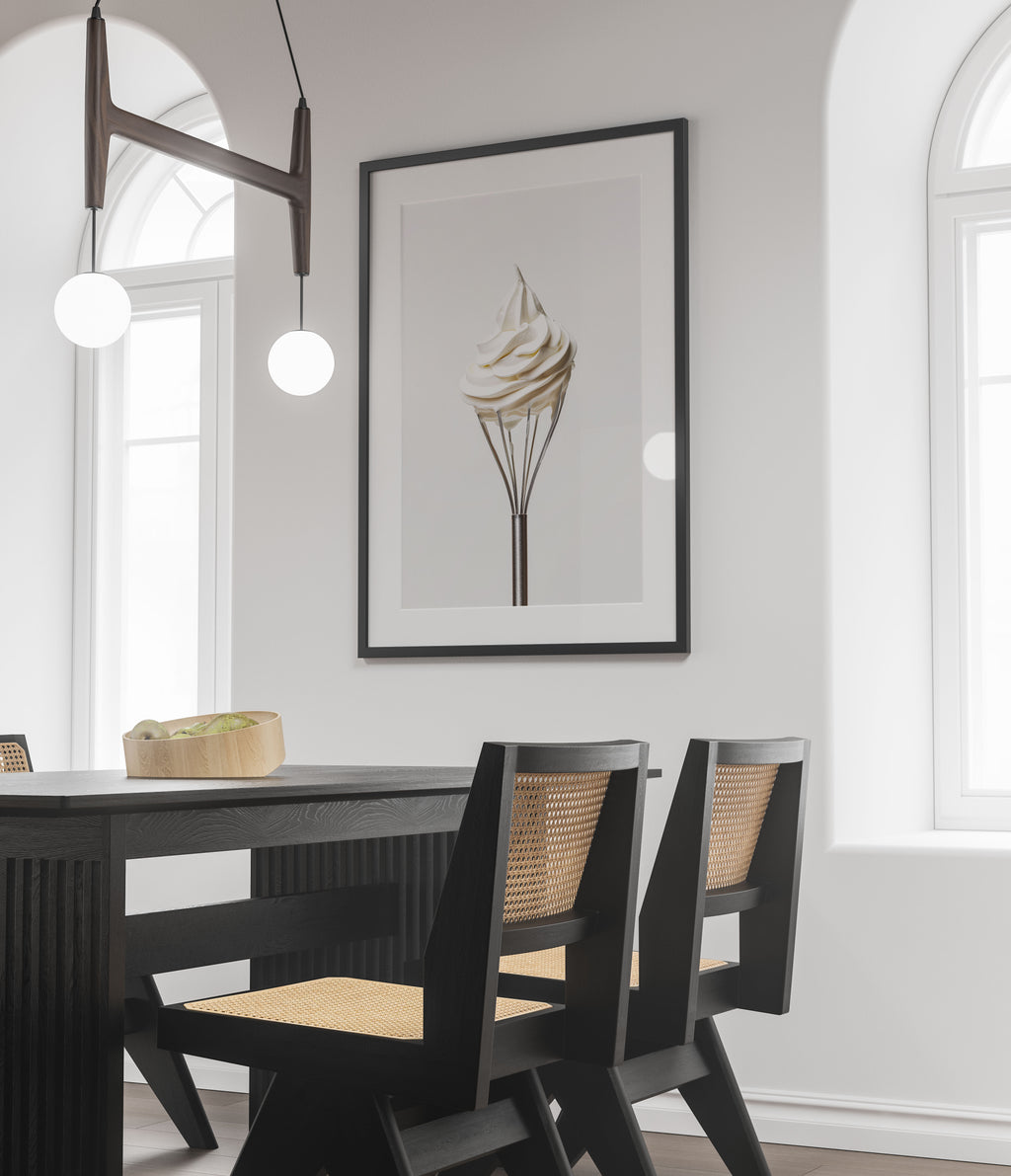 Kitchen Whisk Art Print - Whipped Cream Wall Art - Minimalist Decor