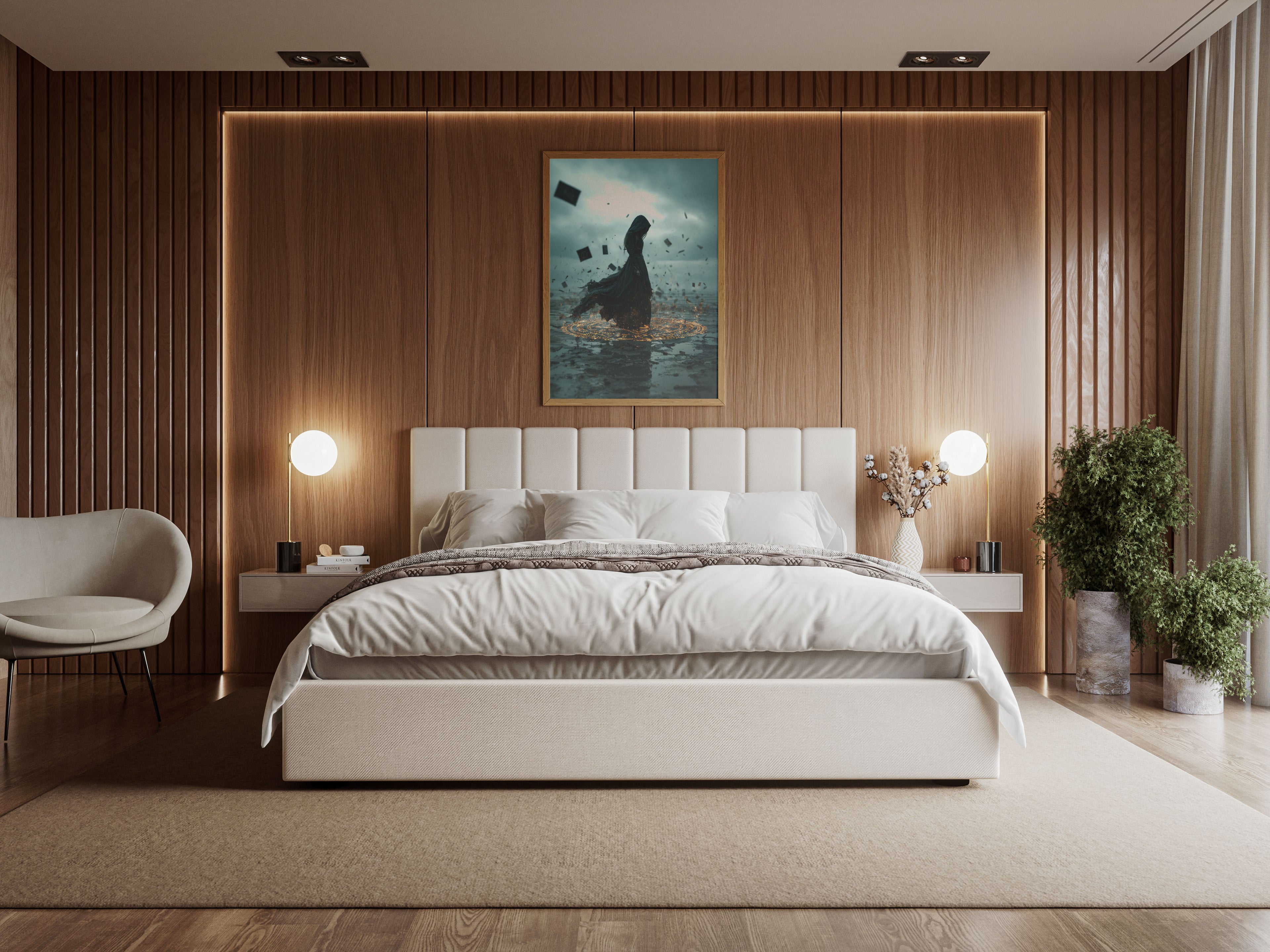 Witch in Magic Circle Art Print - Dark Fantasy Wall Art - Gothic Home Decor