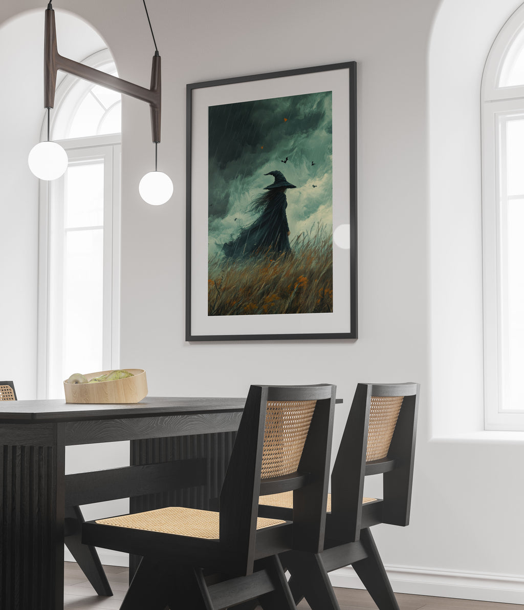 Witch in Storm Fantasy Art Print - Gothic, Witchy, & Occult Home Decor