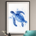 Sea Turtle X-Ray Art Print – Monochromatic Coastal Wall Decor