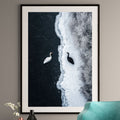 Black White Swan Ice Reflection Art Print – Minimalist Yin Yang Wall Decor