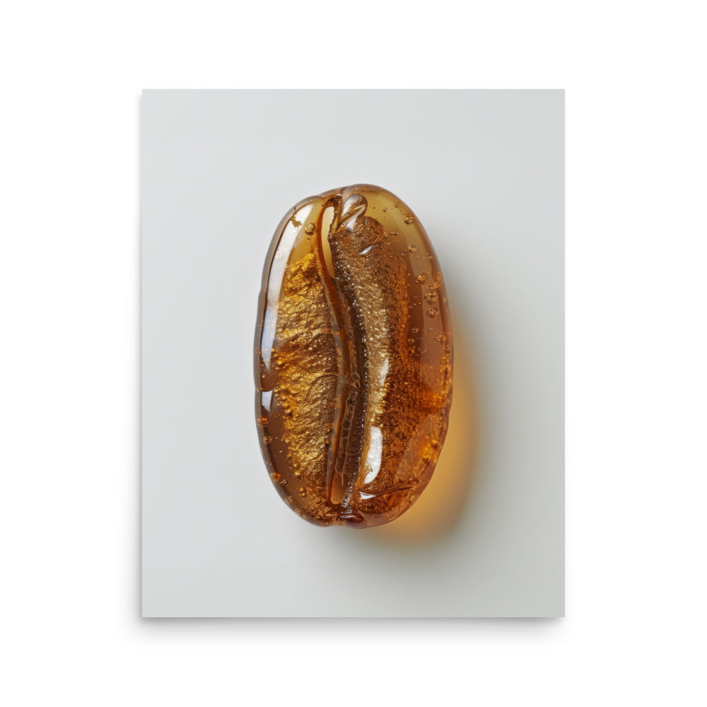 Coffee Bean Art Print - Minimalist Kitchen Wall Art