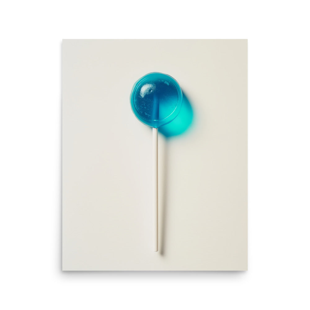 Blue Lollipop Art Print - Minimalist Kitchen Decor