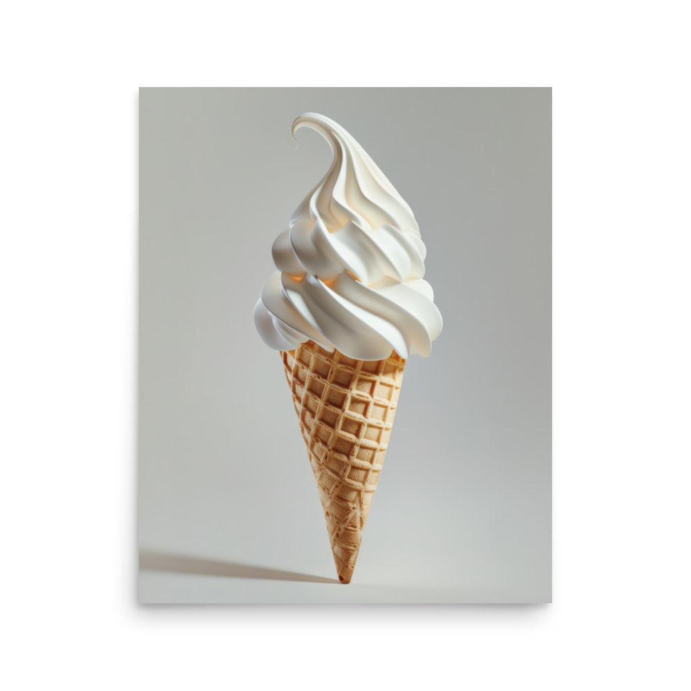Vanilla Soft Serve Art Print - Minimalist Kitchen Decor