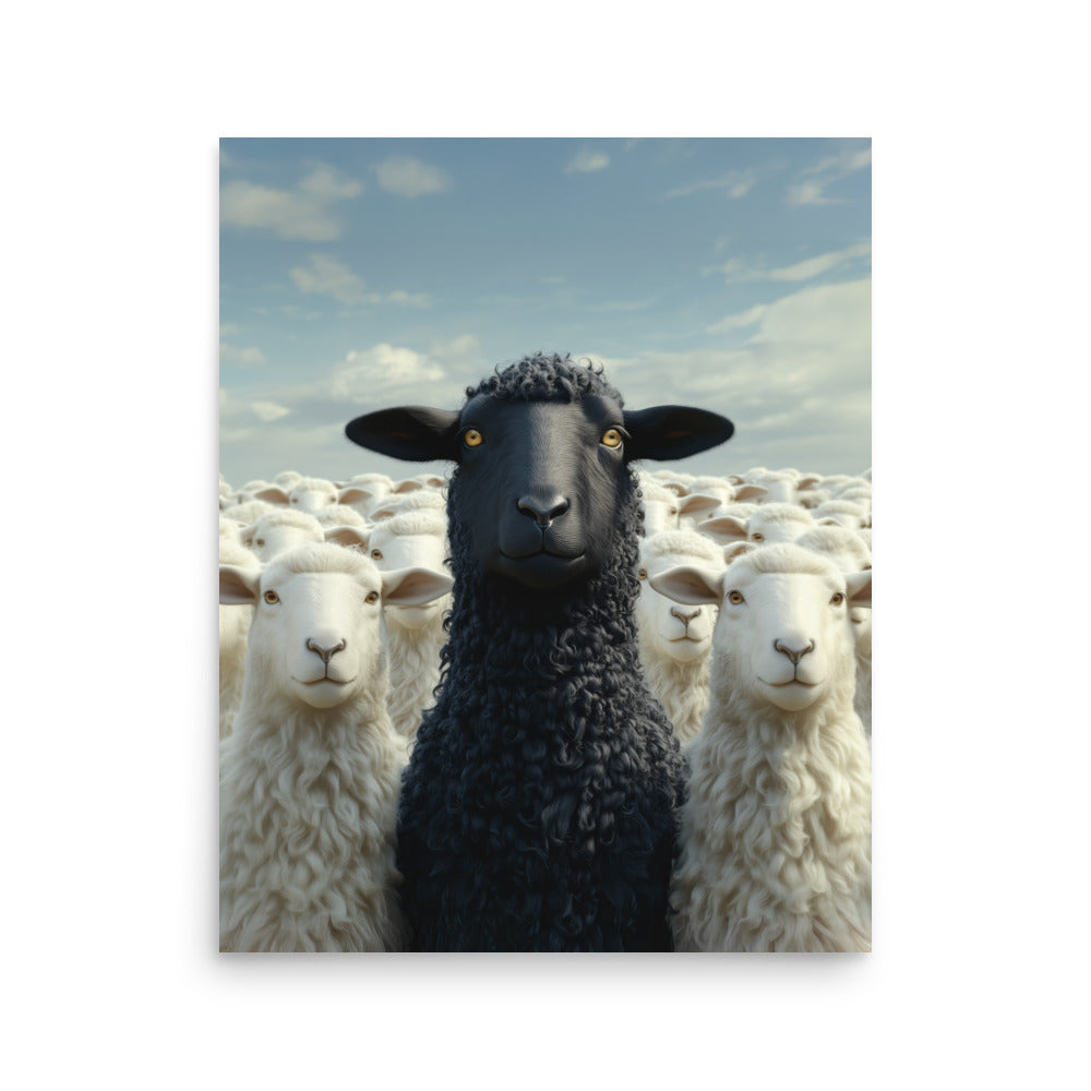 Black Sheep Art Print - Unique Wall Art