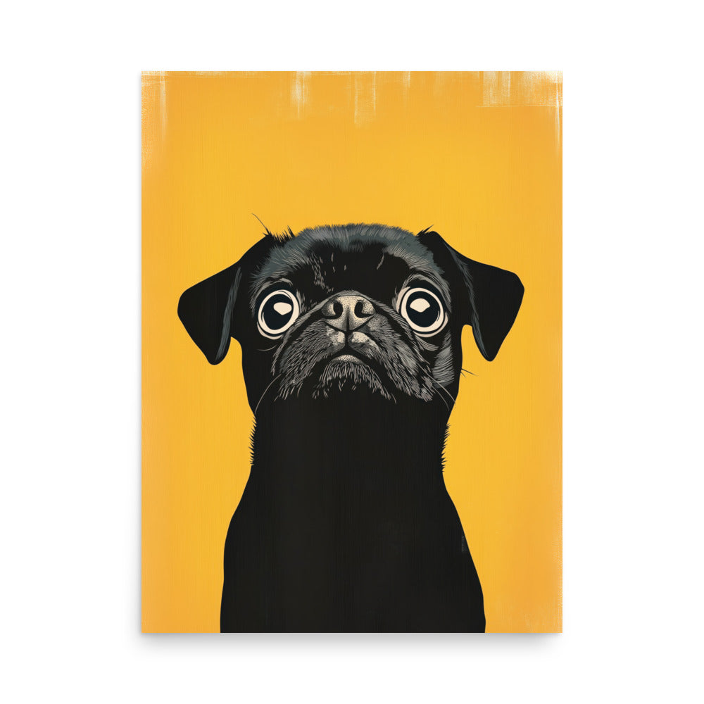 Black Pug Pop Art Print - Vibrant Dog Wall Art - Modern Pet Decor