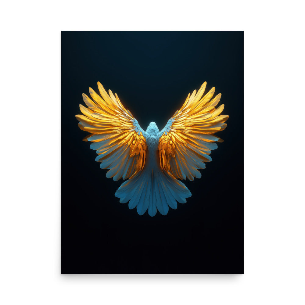 Majestic Bird Art Print - Golden Wings