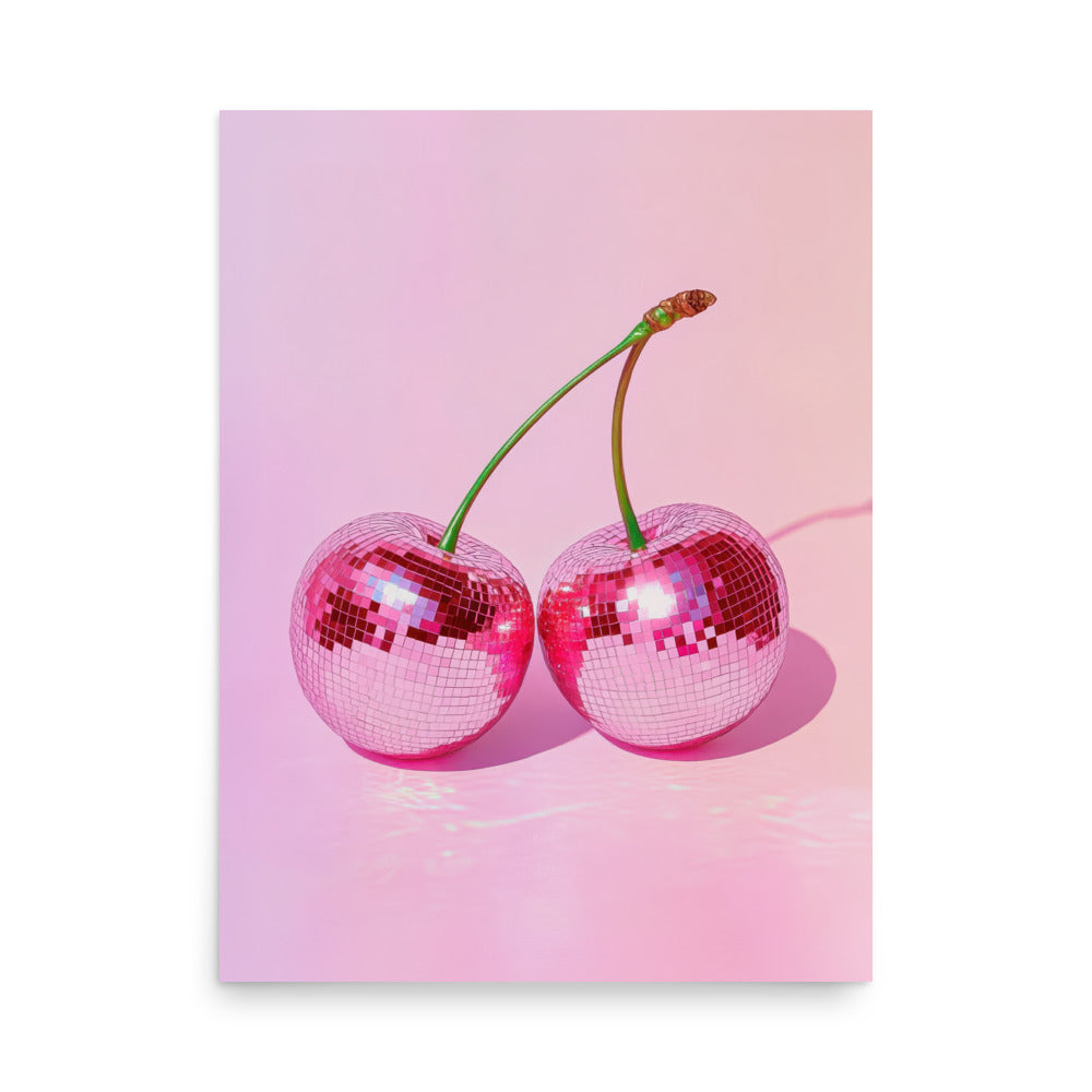 Disco Cherries Art Print - Retro Pop Art Wall Decor
