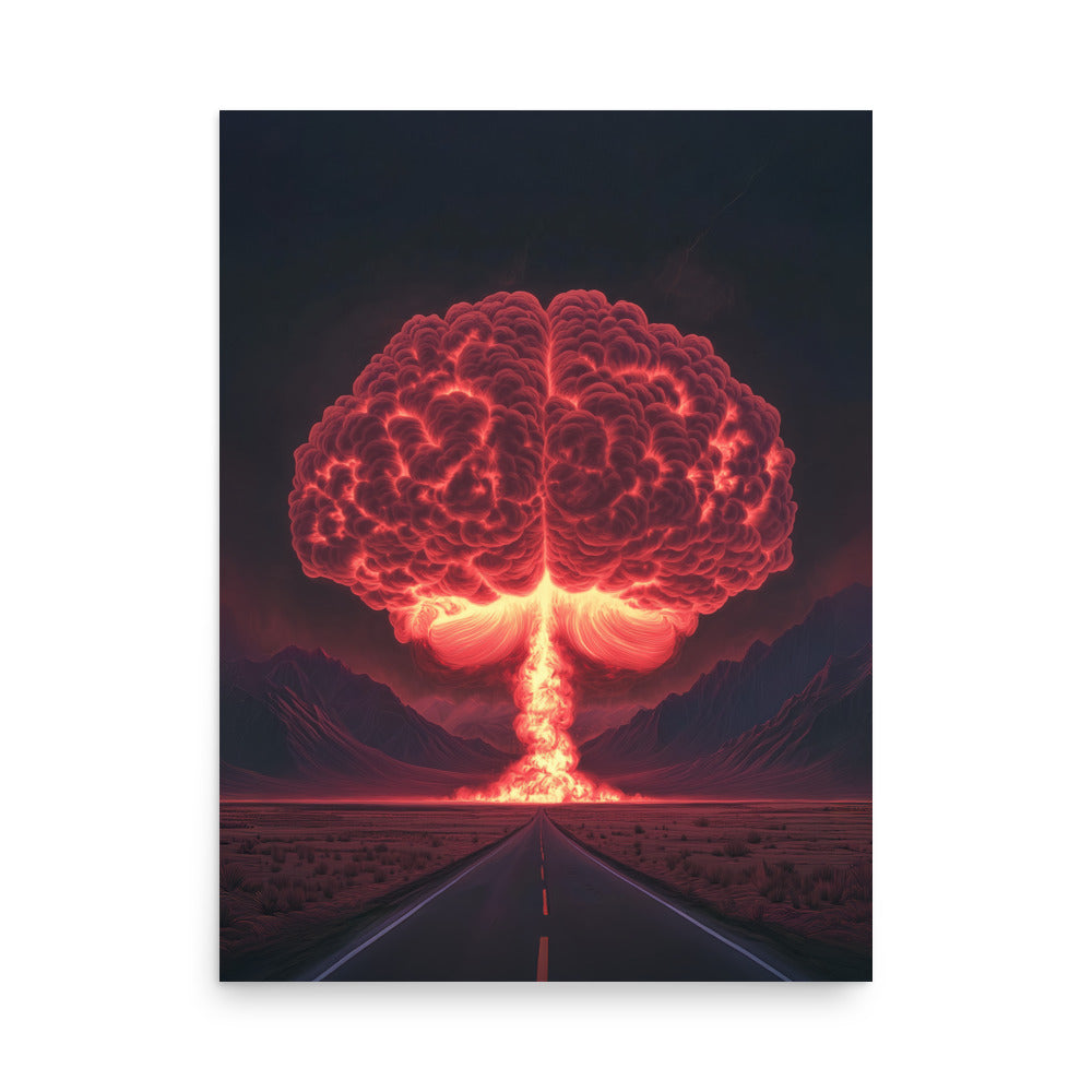 Brain Explosion Art Print - Surreal Wall Decor - Thought-Provoking