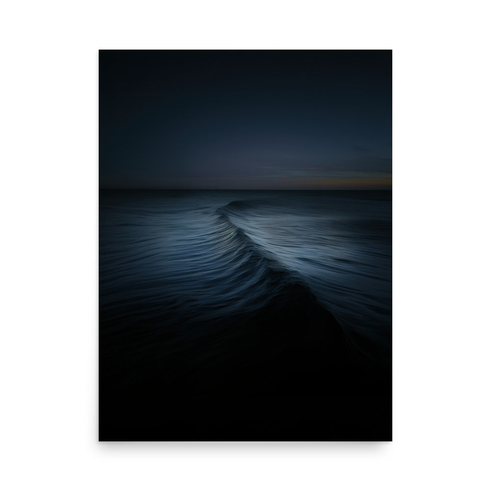 Moonlit Seascape Art Print - Tranquil Wave - Zen Wall Art