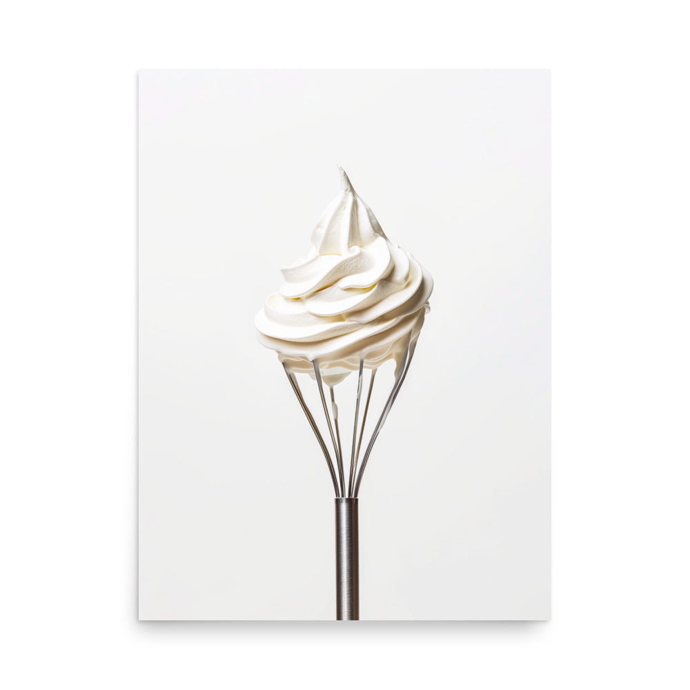 Kitchen Whisk Art Print - Whipped Cream Wall Art - Minimalist Decor