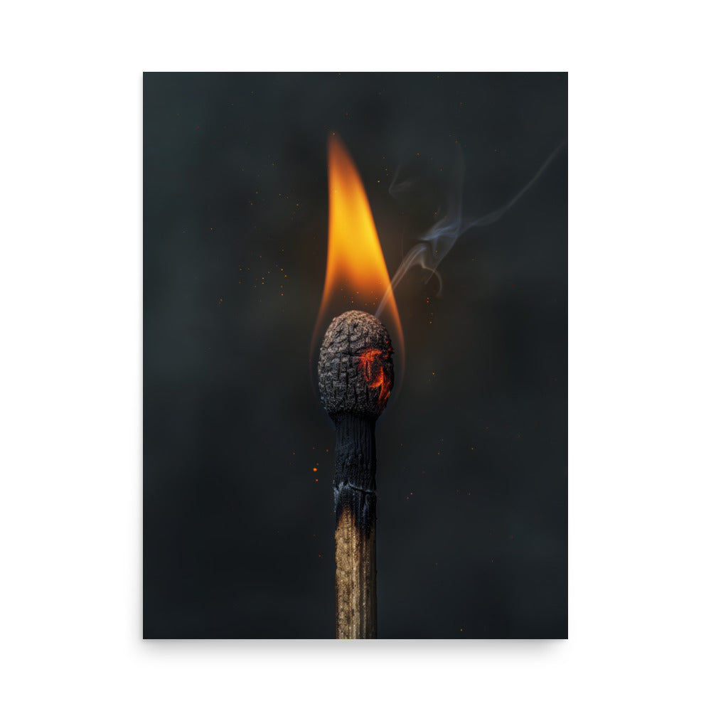 Burning Match Macro Print - Unique Wall Art
