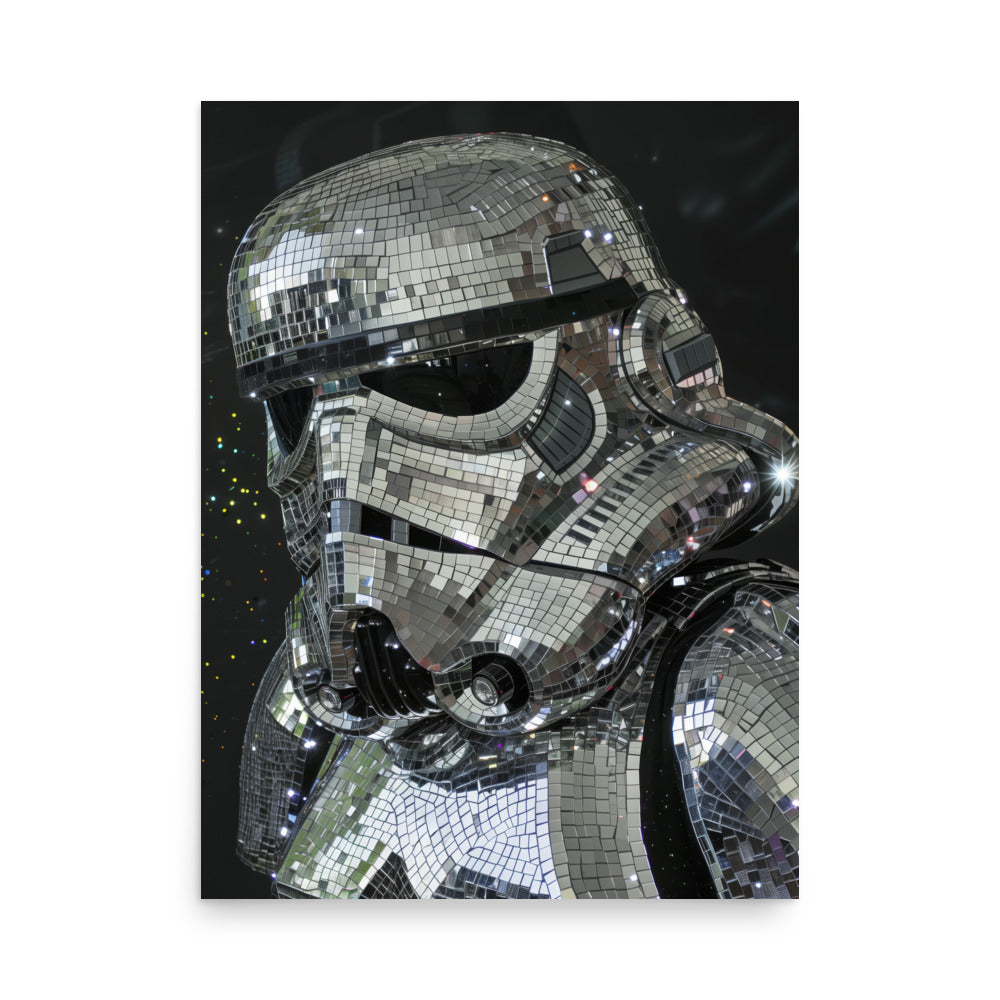 Disco Trooper Art Print - Mirrored Stormtrooper Decor