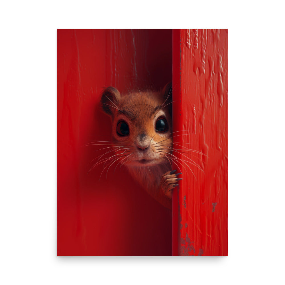 Curious Squirrel Art Print - Red Door Wall Art