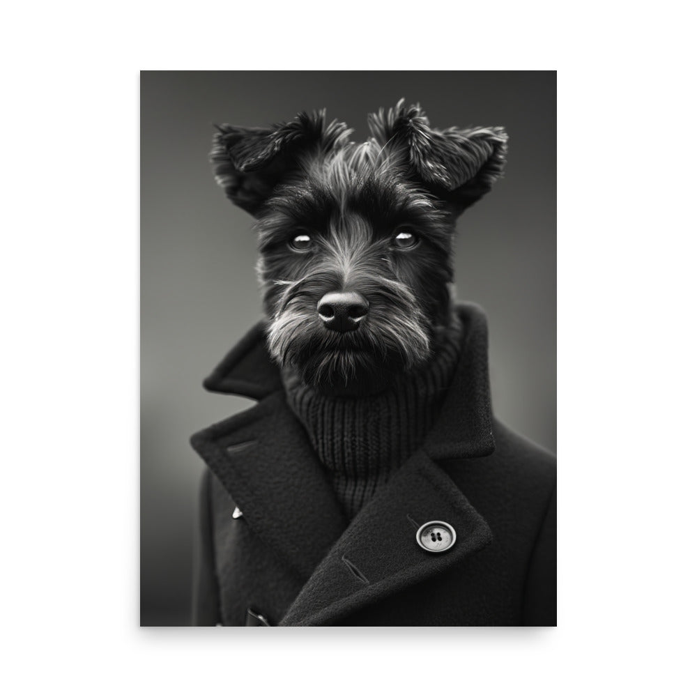 Schnauzer Art Print -  Sophisticated Dog in Turtleneck