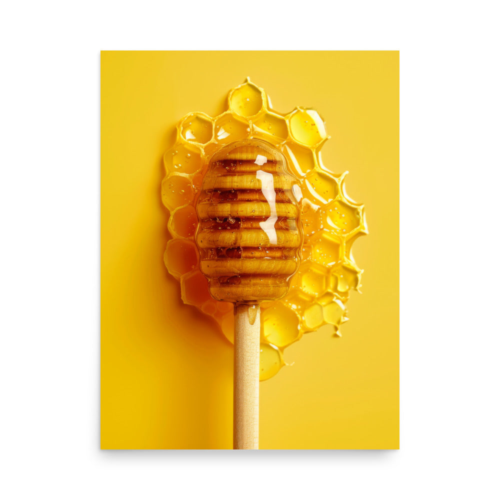 Honey Dipper Art Print - Kitchen Wall Decor