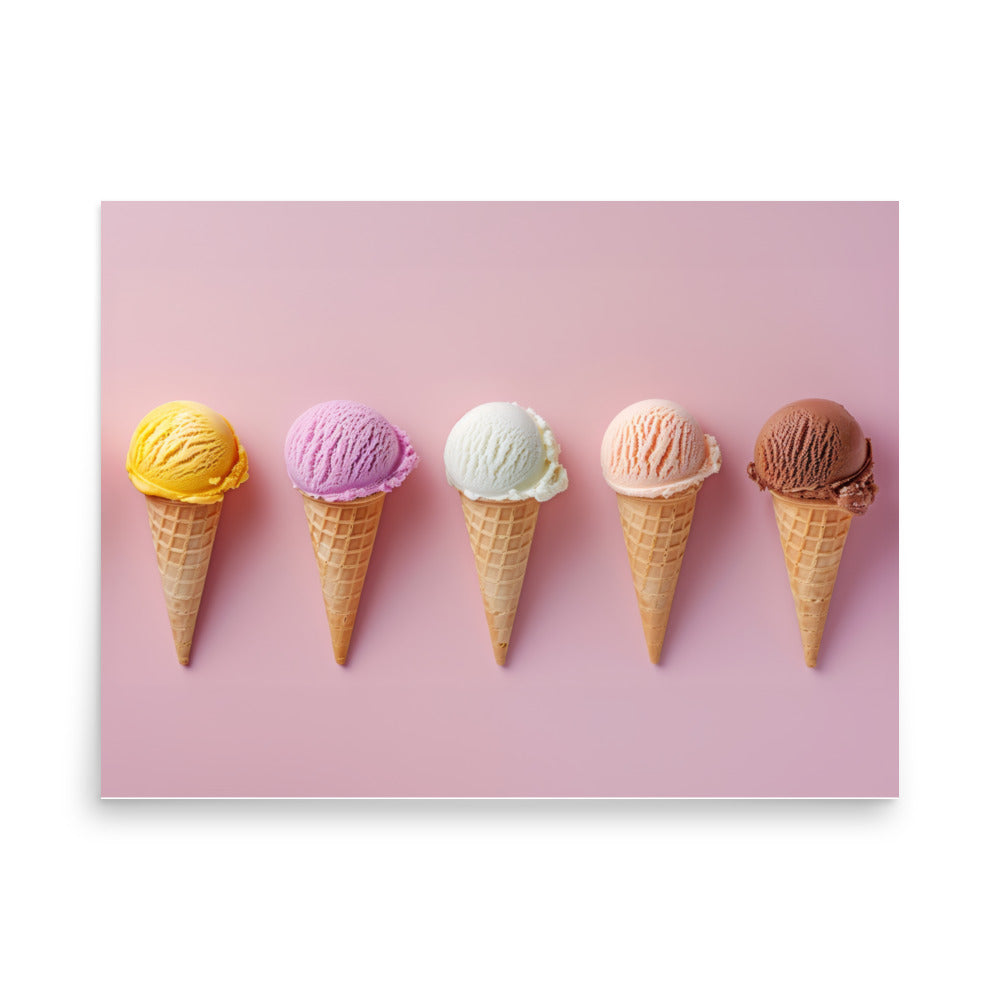 Ice Cream Cone Art Print - Summer Vibes Wall Art