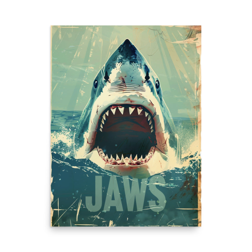 Jaws Poster - Vintage Movie Art Print