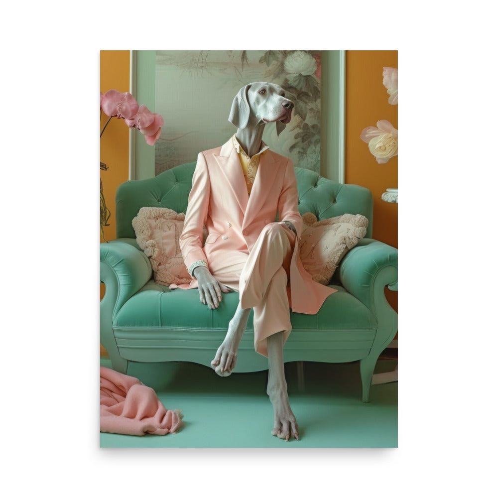 Weimaraner Art Print - Distinguished Dog Portrait