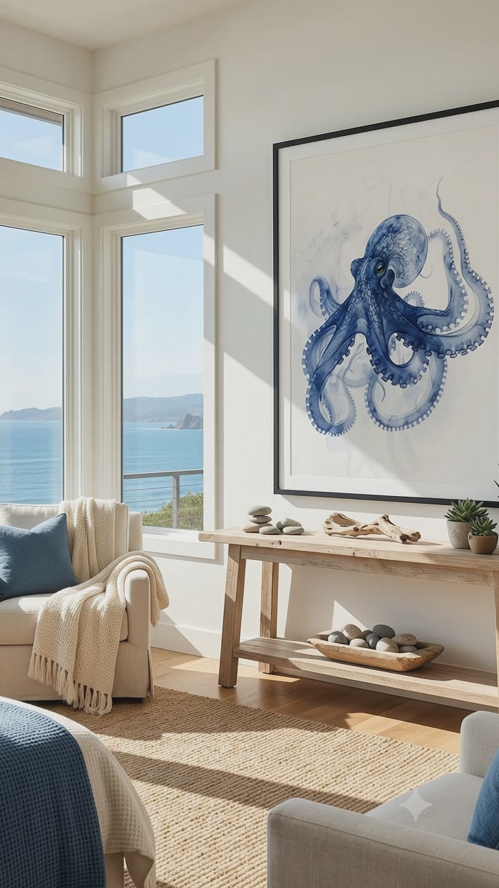 Octopus X-Ray Art Print - Ethereal Ocean Wall Art