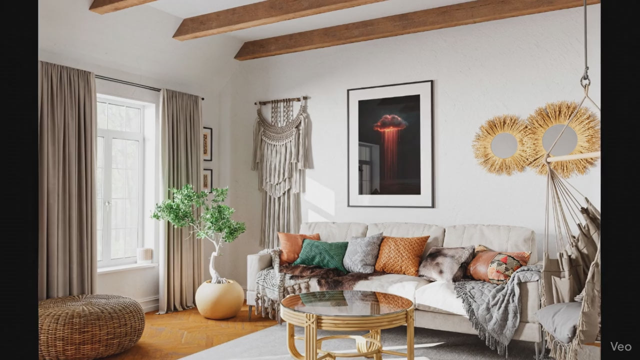 Red Cloud Art Print - Surreal Storm Wall Art - Dark Atmospheric Decor